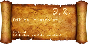 Dúzs Krisztofer névjegykártya