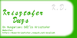 krisztofer duzs business card